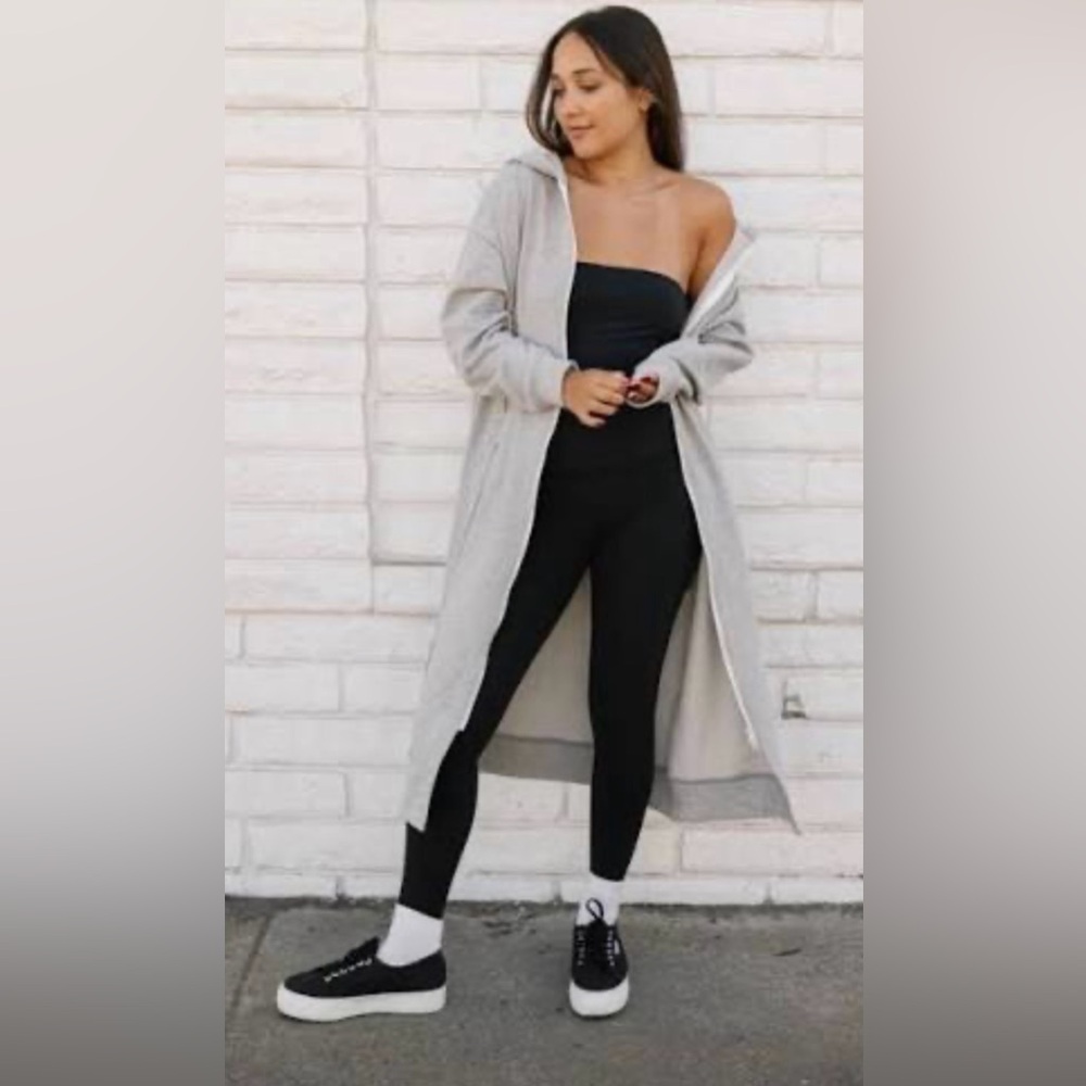 Smash + Tess The Everly Sweatshirt Heather Gray Hooded Coat